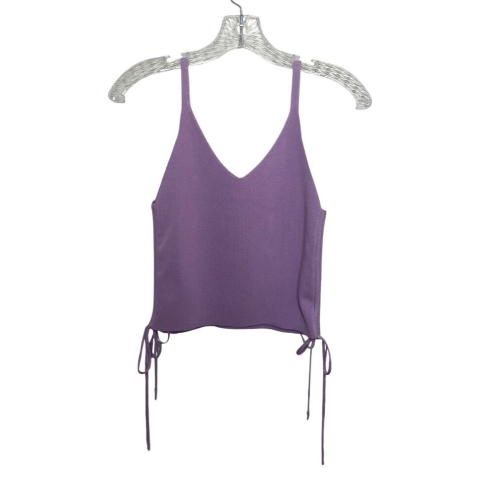 B Sydney Knit Cami Tank Top Small Purple New Adjustable Ties